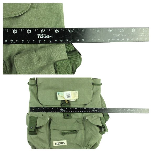 Sketchers Olive Canvas Backpack 100% Cotton - Picture 3 of 10